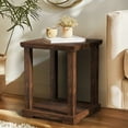 thumbnail image 2 of Waterproof End Table for Living Room, Easy Assembly Side Tables, Modern Bedside Nightstand, 2'' Tabletop Thickness, Vintage Brown, 2 of 9