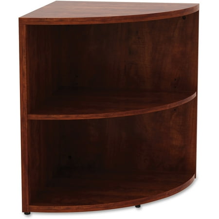 - Lorell, LLR69892, Essentials Series Cherry Laminate Corner Bookcase, 1 Each, Cherry