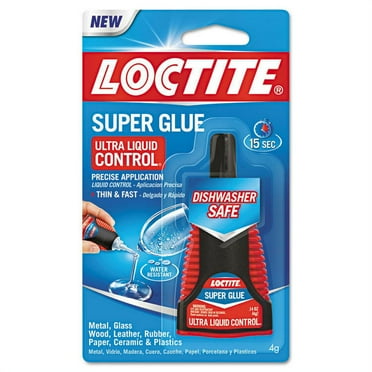Loctite Super Glue Ultra Control, Fast Acting Liquid, 4g, Dishwasher Safe, No-Drip Container