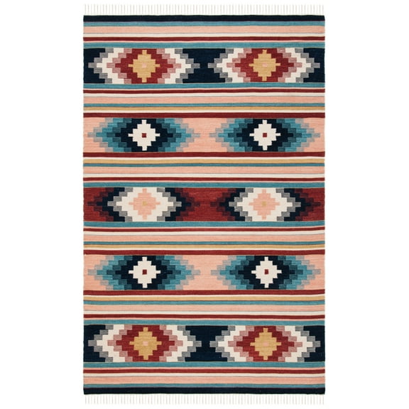 SAFAVIEH Kilim Talisha Tribal Area Rug, Light Pink/Blue, 3' x 5'