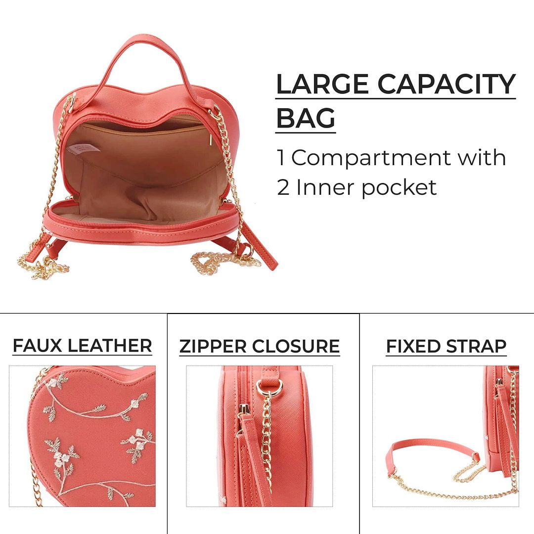Cute Red Heart Purse for Women, Faux Leather Heart Shaped Crossbody Bags, Zipper Closure Shoulder Bag Valentines Day Birthday Christmas Gifts