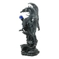 thumbnail image 3 of Ebros Draco Fantasy Gothic Dragon With Blue Orb Statue 8" Tall Land Of The Dragons Home Decor Dragon Beast Sculpture, 3 of 5