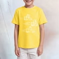 thumbnail image 2 of Xudanell Boys Shirts Summer Round Neck Short Sleeved Shirt with Dinosaur Car Pattern Yellow 13-14 Years, 2 of 4