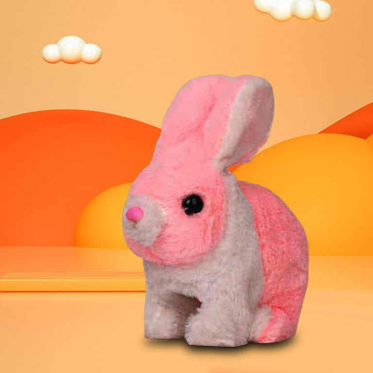 Electric Rabbit Toys Plush Toy Educational Stuffed Animal for Party Favor Pink White