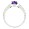 thumbnail image 4 of 2.27 ctw with Simulated Diamond Halo Accents Anniversary Ring for Women | Oval Cut Natural Amethyst | Hyperallergenic Solid 18K White Gold, 4 of 5