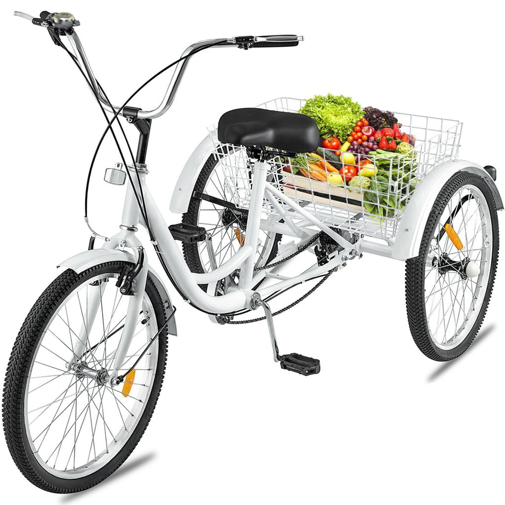 Details about   24in Adult Tricycle 1/7 Speed 3-Wheel For Female Shopping W/ Installation Tools 