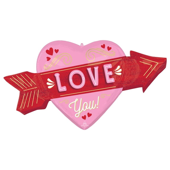 Large shape Retro Love arrow balloon