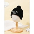 thumbnail image 3 of 5 Pcs/3 Pcs/1 Pce Bonnet Tricoté Chaud pour Enfants Automne/hiver avec Design Brodé de Garçon de Maman avec Pompon Protection des Oreilles Bonnets Chauds 5 Pcs Taille Unique, 3 of 5