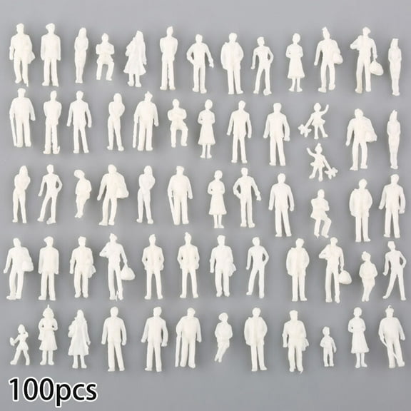 50/100Pcs 1:75 Scale Model Miniature White Figures Human Architectural Model