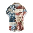 thumbnail image 5 of VBTAPA Men's 4th of July Hawaiian Shirts Short Sleeve American Flag Button Down Shirt Fashion Casual Independence Day Printed Tops Ofertas del 4 de julio Multicolor M, 5 of 7