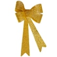 thumbnail image 5 of Northlight Tinsel 4-Loop Bow Christmas Decoration - 16" - Gold, 5 of 9