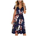 thumbnail image 1 of PENGXIANG Femmes Manches Courtes Casual Imprimé Floral Plage Maxi Robe en Vrac, 1 of 2