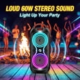 thumbnail image 4 of ABigDay Large Bluetooth Speaker 60W Peak, 85dB Big Party Speaker with Portable Handle, FM Radio, LED Light, TWS, Lightweight Wireless loud Speaker for Outdoor Patio, 4 of 14