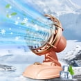 thumbnail image 5 of HIBIBUD Personal Mini Desk Fan Rechargeable Table Fan, 90° Rotate Small Table Fan, Pink Fan, Retro Nostalgic Desktop Mini Charging Small Fan for Home Office Bedroom, 5 of 7