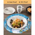 thumbnail image 3 of 15 Inch Round Placemats Set of 4, Blue Christmas Non Slip Heat Insulation PP Table Mats, Snowman Xmas Tree Ball Gifts Winter Washable Place Mats for Kitchen Dining Party Table Decor, 3 of 7