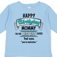 thumbnail image 4 of Inktastic Happy Birthday, Mommy I'm the Best Gift Ever in Blue Boys or Girls Long Sleeve Toddler T-Shirt, 4 of 5