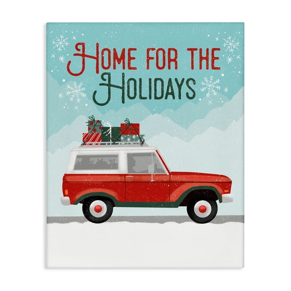 Stupell Industries - Retro Home For Holidays Canvas Art, 16 x 20, Made In USA