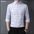 thumbnail image 2 of Camisa Oxford 100 % algodón de alta calidad de Taoboo, camisa informal de manga larga de color sólido para hombre, estilo empresarial, ropa ajustada para hombre, 2 of 5