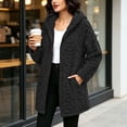 thumbnail image 6 of Trikvn Women's Long Fleece Coat Fuzzy Sherpa Jacket Winter Warm Zip Up Hooded Outerwear with Pockets Cable Knit Cardigan Casual Fall Relaxed Fluffy Overcoat, 6 of 9