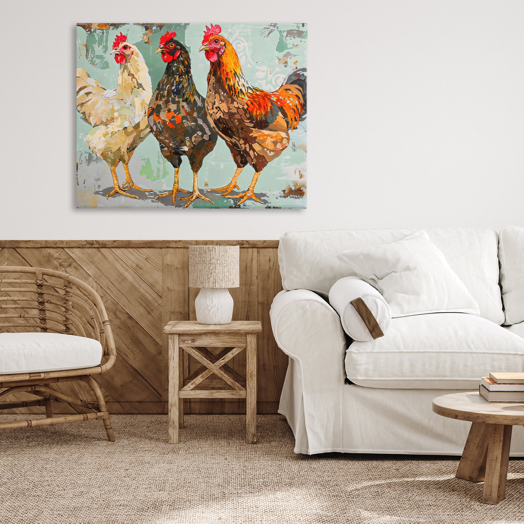 Stupell Industries Abstract Chickens Trio Canvas Wall Art, design by Creative Studio