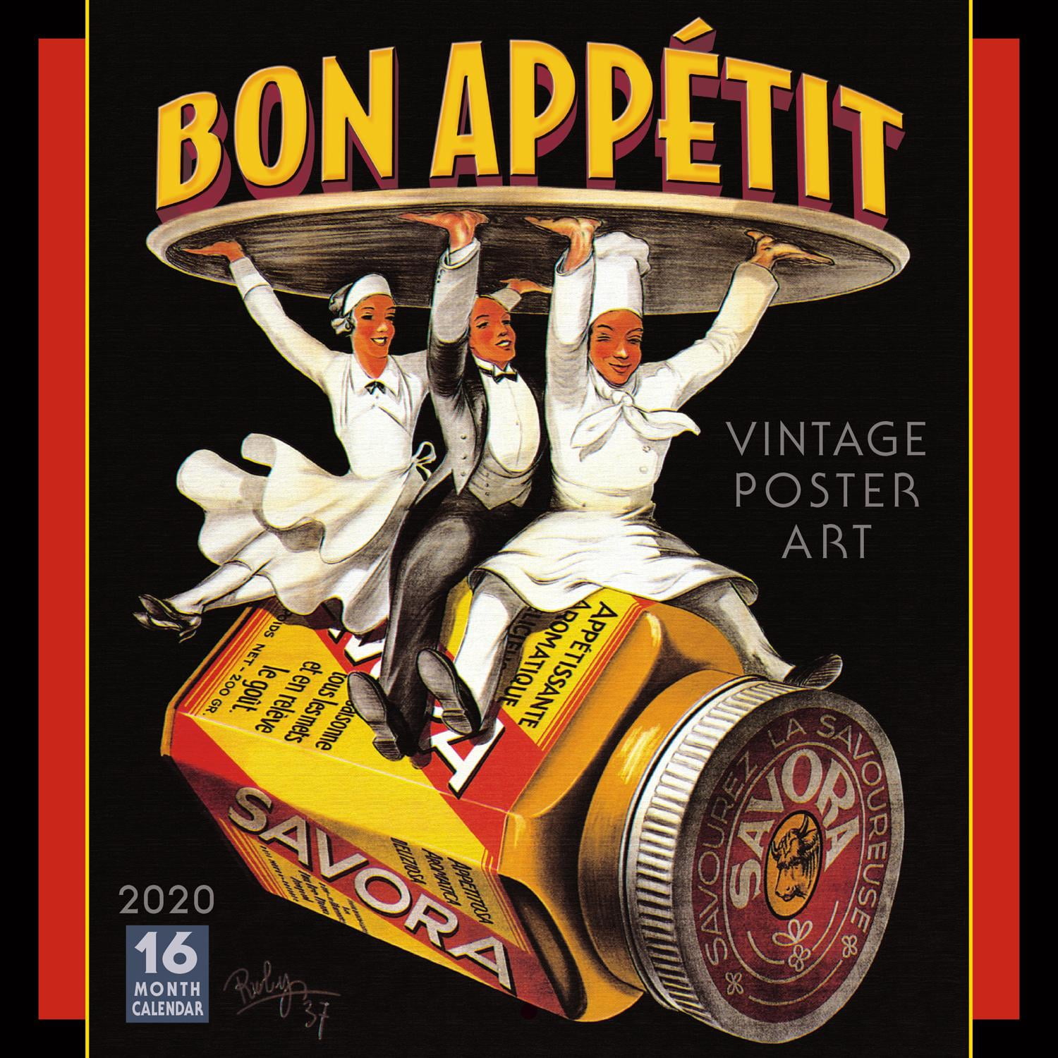 2020 Bon Appetit Vintage Poster Art 16-Month Wall Calendar: By Sellers  Publishing (Other) - Walmart.com