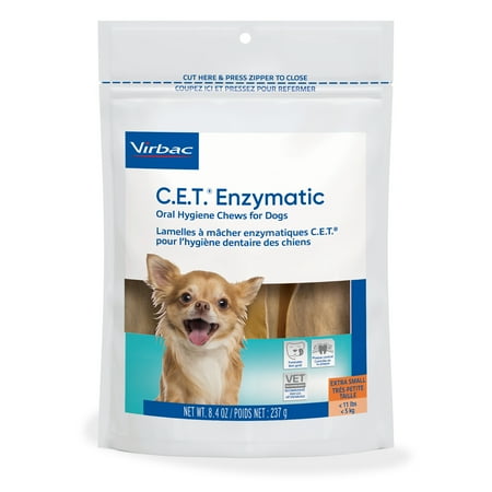 Virbac C.E.T. Enzymatic Oral Hygiene Chews For Dogs Beef/Chicken XS 30 Count