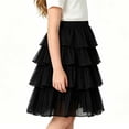 thumbnail image 6 of hoksml Girls Back to School Tiered Layered Skirt, Elastic Waist Mid-Length Flowy Skirt for Kids, 6 of 7