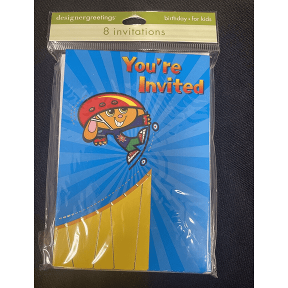 You’re Invited Skate Board Kids Birthday Invitations 8ct