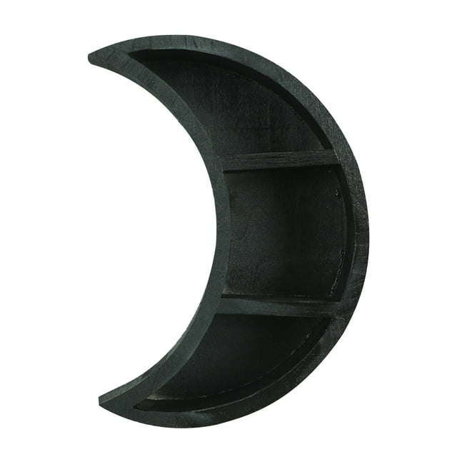 Wooden Moon Shaped Storage Shelf Wall Mounted Hanging Rack Shaped Storage Shelf Living Room Kitchen Home Decor, Large Moon