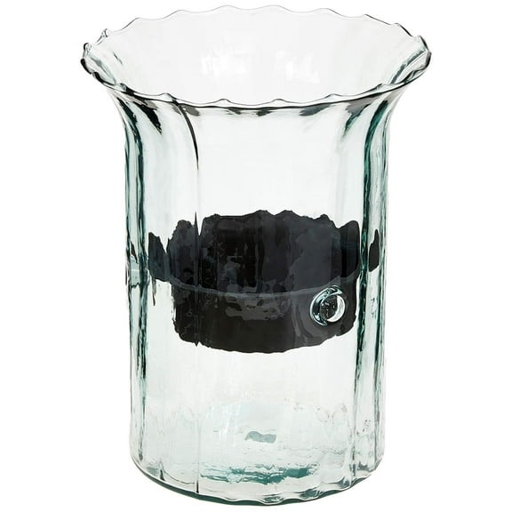 Kalalou Small Ribbed Glass Candle Cylinder, One Size, Brown