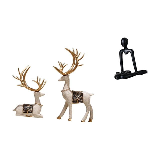 Estatua de ciervo alce,Figuras de alce y ciervo,decoración del hogar,estatuas de resina,Figura de escritorio,Escultura abstracta de pensador para decoración de oficina y hogar.,Figura