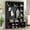 Black + Dark Walnut + Particle Board+MDF + Primary Living Space-1, variant on Sfirey 76.7" Farmhouse Hall Tree with 13 Shoe Cubbies & 6 Hooks, Walnut Storage Bench, Black /White