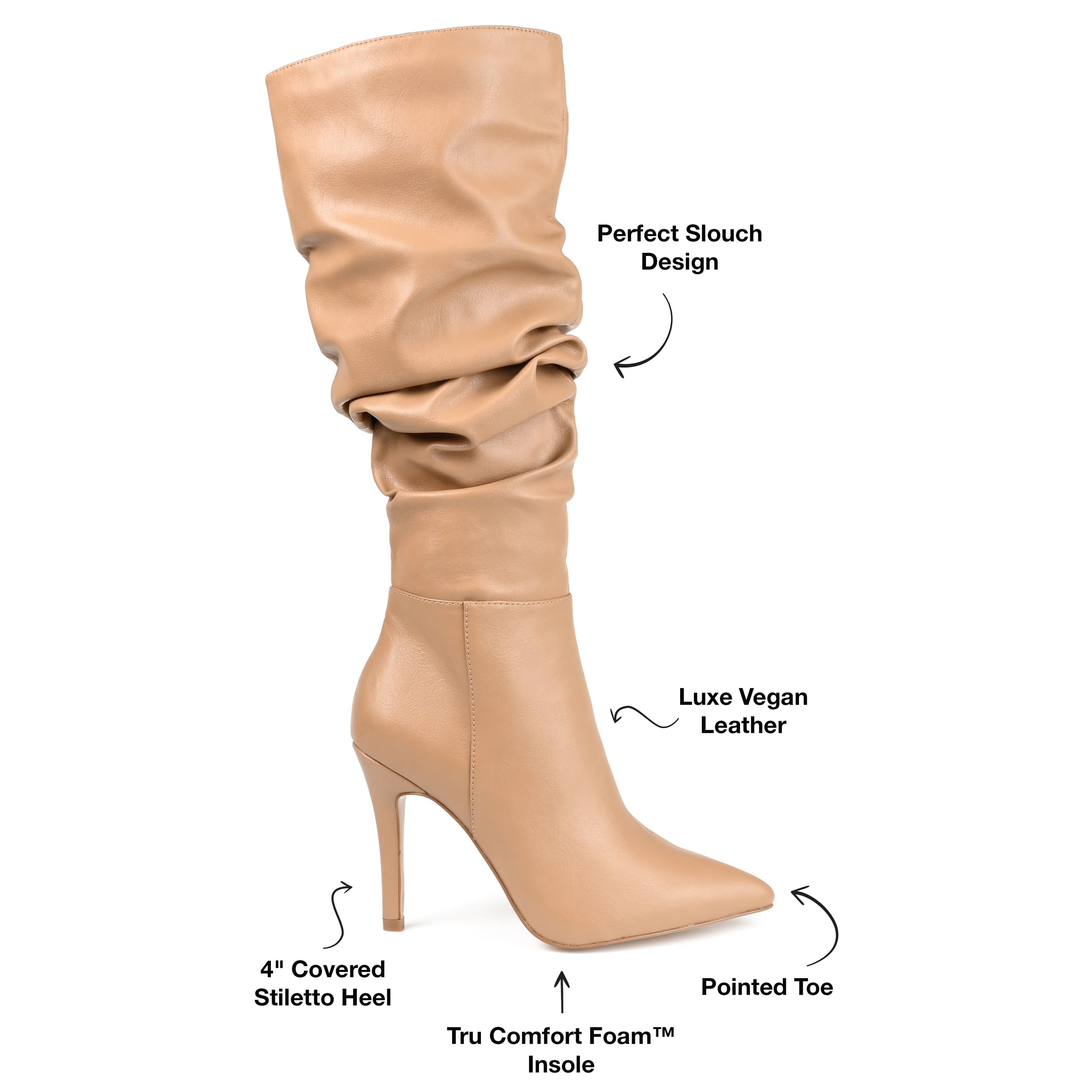 Journee Womens Sarie Extra Wide Calf Stiletto Knee High Boots