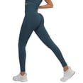 thumbnail image 1 of Pantalones de yoga elásticos de cintura alta para mujer - Leggings opacos con cintura en forma de V y efecto fruncido en los glúteos, 1 of 6