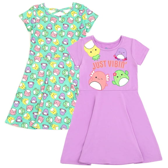 Squishmallows 2 Pack Skater Dresses Toddler to Big Kid