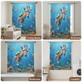 thumbnail image 6 of Funny Diving Giraffe Sheer Curtains 54 Inches Long, Ocean Coastal Coral Fish Marine Life Light Filering Curtains, Breathable Simi Curtain Privacy Drapes for Kitchen Bathroom Small Window Treatment, 6 of 9