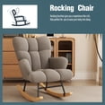 thumbnail image 5 of Glider Rocking Chair Nursery, Comfy Accent Chair Armchair with High Backrest Soft Upholstered Living Room Chairs for Reading Bedroom Living Room Home Office (Khaki), 5 of 7