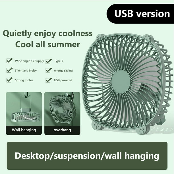 Ventilador portátil de escritorio para dormitorio, silencioso, pequeño, USB, multifuncional