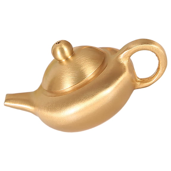 OFFIGAM Mini Brass Teapot Dollhouse Accessory, 1 Pc, Ideal for Collectibles, Dollhouse Decor, and Special Events