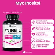 HealthFare Myo Inositol Supplement, 2600mg | 200 Veg Capsules | Ultra Strength | Healthy Ovarian Support for Women | Vitamin B8 for Women
