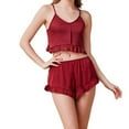 thumbnail image 2 of Qtocio Ensemble de Pyjama pour Femmes, Haut à Manches Courtes Uni et Short, Ensemble de Sommeil de Base 2 Pcs, 2 of 4
