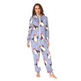 thumbnail image 4 of Adult Christmas Onesie Red Hat Penguin Pattern Zipper One-Piece Pajamas Unisex with Pockets, 4 of 6