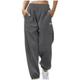 thumbnail image 3 of LSLJS Fleece Lined Pants Women Winter Warm Plus Size Drawstring Waisted Sweatpants Casual Solid Color Athletic Pants with Zipper Pockets, Fall Winter Outfits, S-5XL, 3 of 3