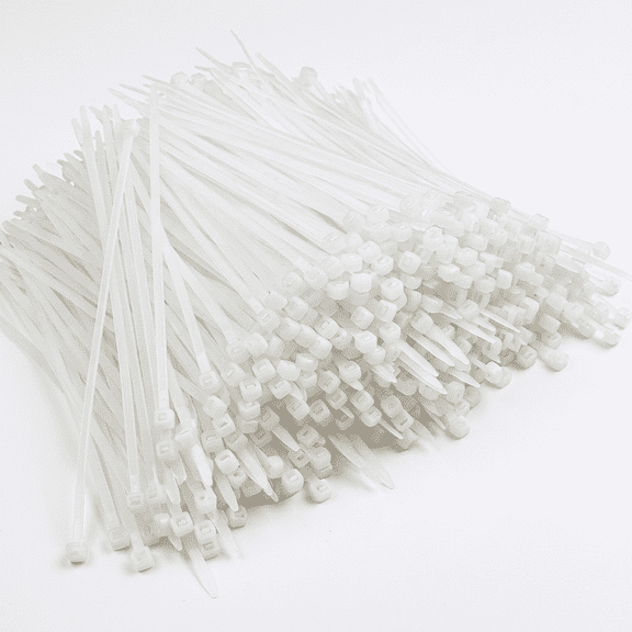 4-in White Cable Ties with 18-lb Tensile Strength 500-Pack