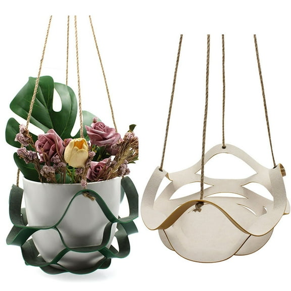 Travelwant Hanging Planter -Genuine Leather Plant Hangers Indoor Minimalist, Modern, Boho and Rustic Hanging Planters Indoor - Hanging Plant Shelf - Hanging Plant Holder