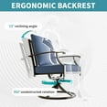 thumbnail image 3 of ALAULM Outdoor Dining Chairs Set of 6, Metal Frame Swivel Rocking Patio Chairs with 3.2" Cushion & Removable Covers for Patio, Backyard, Garden,Kitchen-Navy Blue, 3 of 6