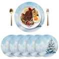 thumbnail image 5 of Ryvnso Snown on Christmas Tree Round Plate Mats Dining Table Placemat Set of 4 for Holiday Decoration, 5 of 7