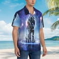 thumbnail image 3 of Disketp Hawaiian Shirts For Men,Astronauts Start Running Print Mens Casual Short Sleeve Button Down Shirts Beach Shirt, 3 of 7