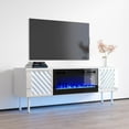 thumbnail image 2 of Laser BL-EF Fireplace TV Stand for TVs up to 70", Modern High Gloss 63" Entertainment Center, Electric Fireplace TV Media Console with Storage Cabinets and LED Lights, 2 of 5