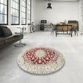 thumbnail image 3 of Ahgly Company Indoor Round Traditional Rust Pink Medallion Area Rugs, 3' Round, 3 of 6